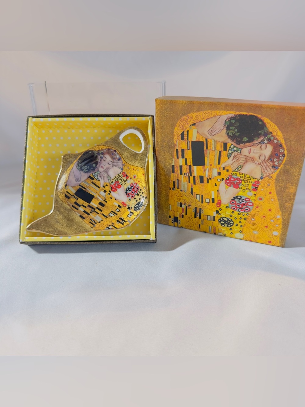 Gustav Klimt Teabag Holder Porcelain Spoon Rest "Klimt, The Kiss" Art Nouveau